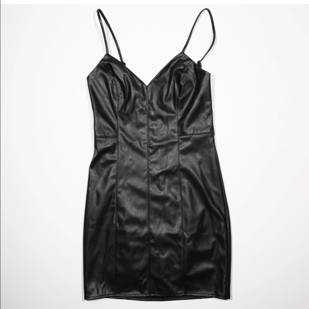 Express leather mini dress